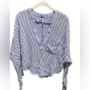 Free People Dolman Stripe, V Neck Gauze Top